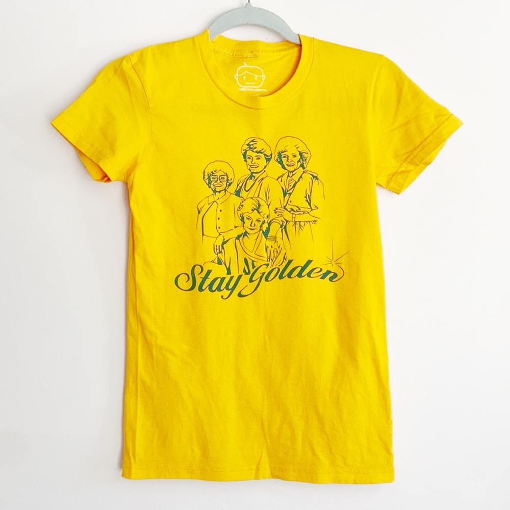 Golden Girls Betty White Graphic Yellow T-shirt Stay Golden Sz S